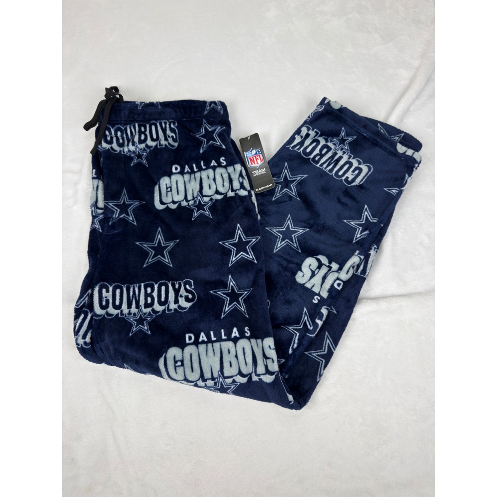 NFL Dallas Cowboys Mens Plush Fleece Pajama Pants Navy Blue Star Large 34-38"